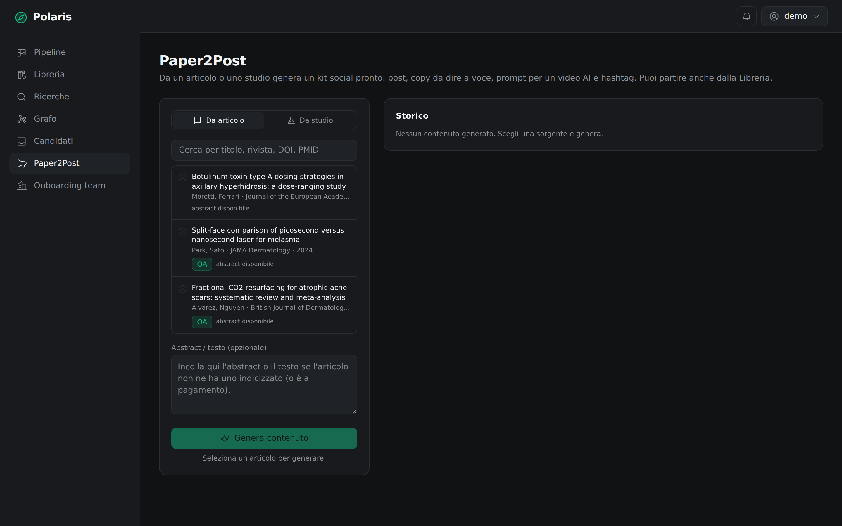 Paper2Post: generazione di un kit social da un articolo.